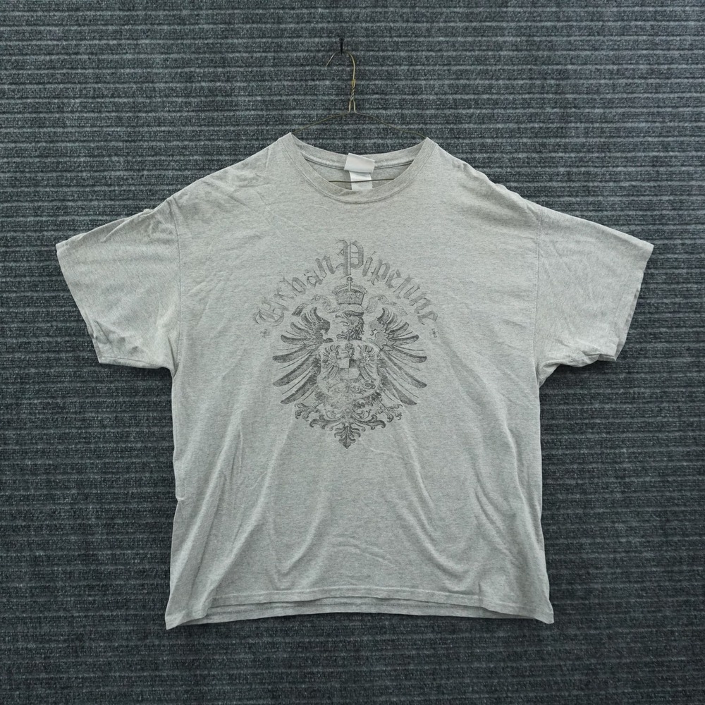 Urban Pipeline‎ Graphic T-Shirt Mens XL Gray Eagle Crest Old English Gothic Tee